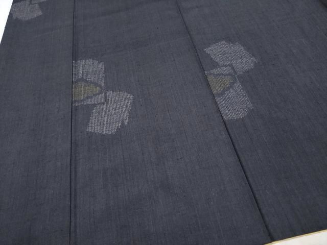 平和屋本店■極上　本場結城紬　重要無形文化財　80亀甲　破れ色紙雲取り文　青褐色地　証紙付き　逸品　CYAA2476s5 平和屋本店□極上 本場結城紬 重要無形文化財 80亀甲 破れ色紙雲取り文
