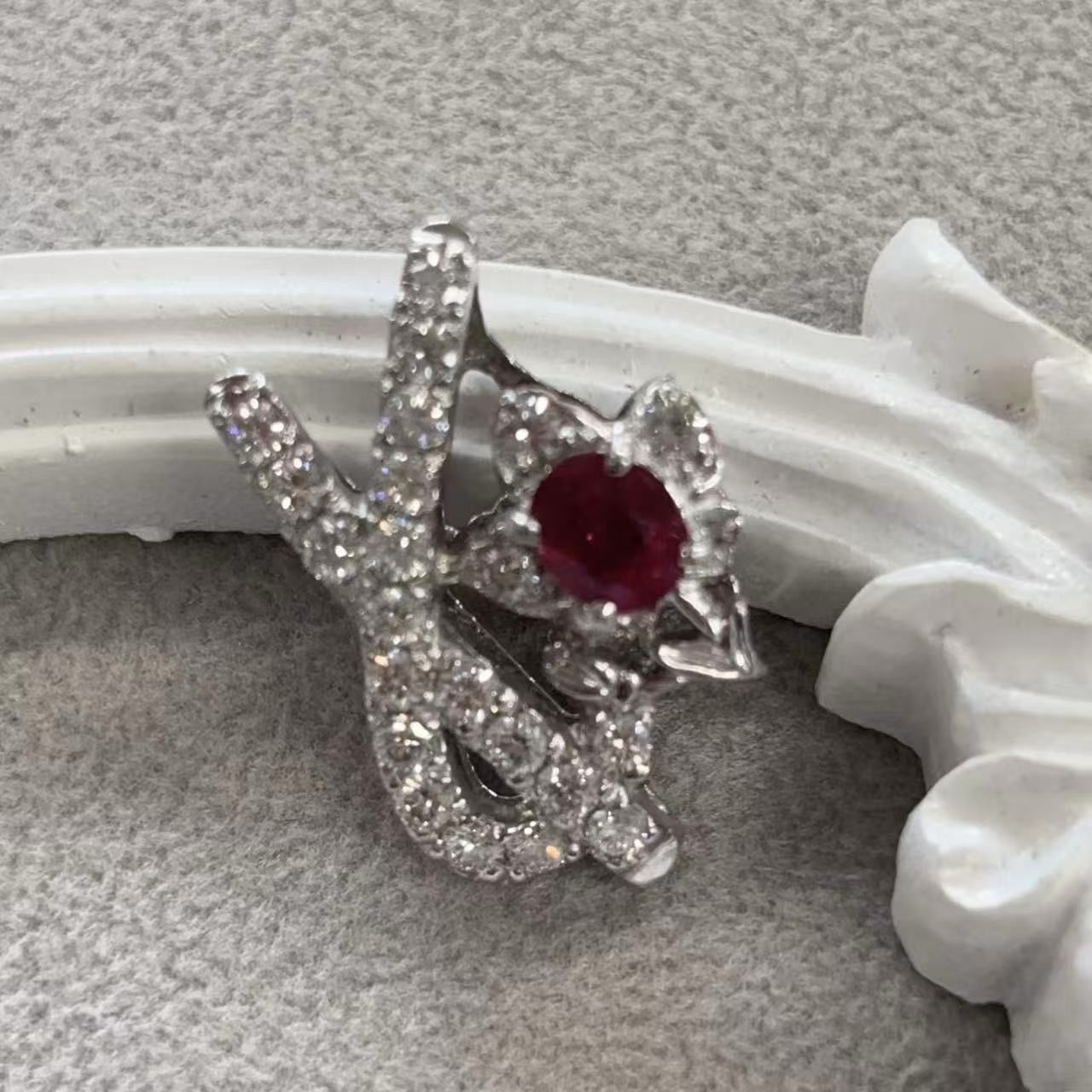 木内 賢治 ルビー0.55ct ダイヤモンド0.67ct ペンダント PT900 -X9799