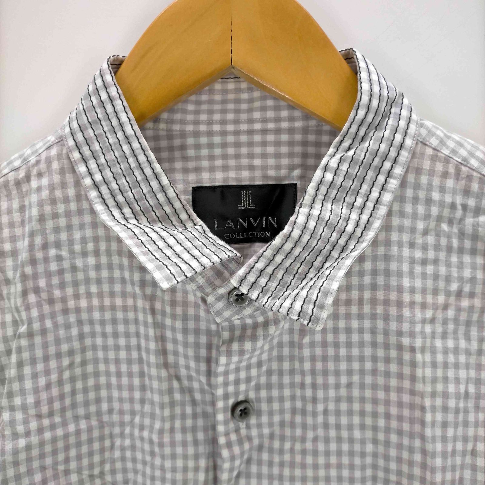美品ランバンLANVANギンガムチェック長袖シャツ LANVIN - ランバン ギンガムチェックBD長袖シャツ 38/15 オフ