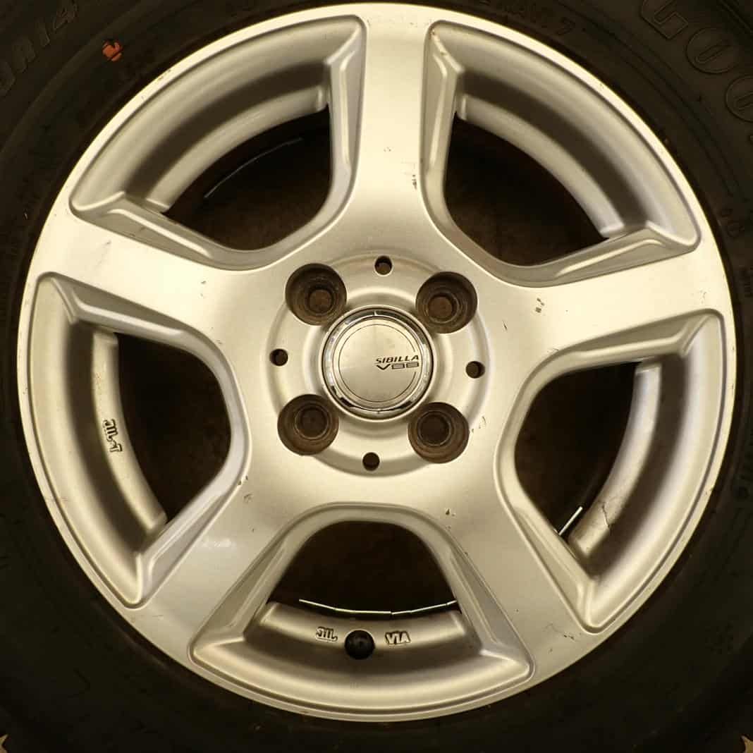 冬4本SET 会社宛 175 70R14×5J 84Q グッドイヤー アイスナビ 7 アルミ アクア カローラ ヤリス ヴィッツ NO F2999