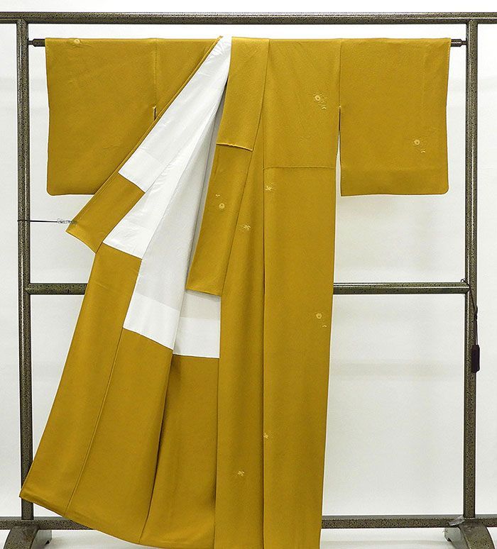 色無地 正絹 下平清人 身丈152.5cm 裄丈63.5cm 色無地 蔦 良品