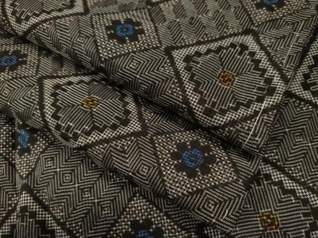 平和屋着物○希少 本場大島紬 龍郷絣 正絹 逸品 未使用 CAAS7042yc