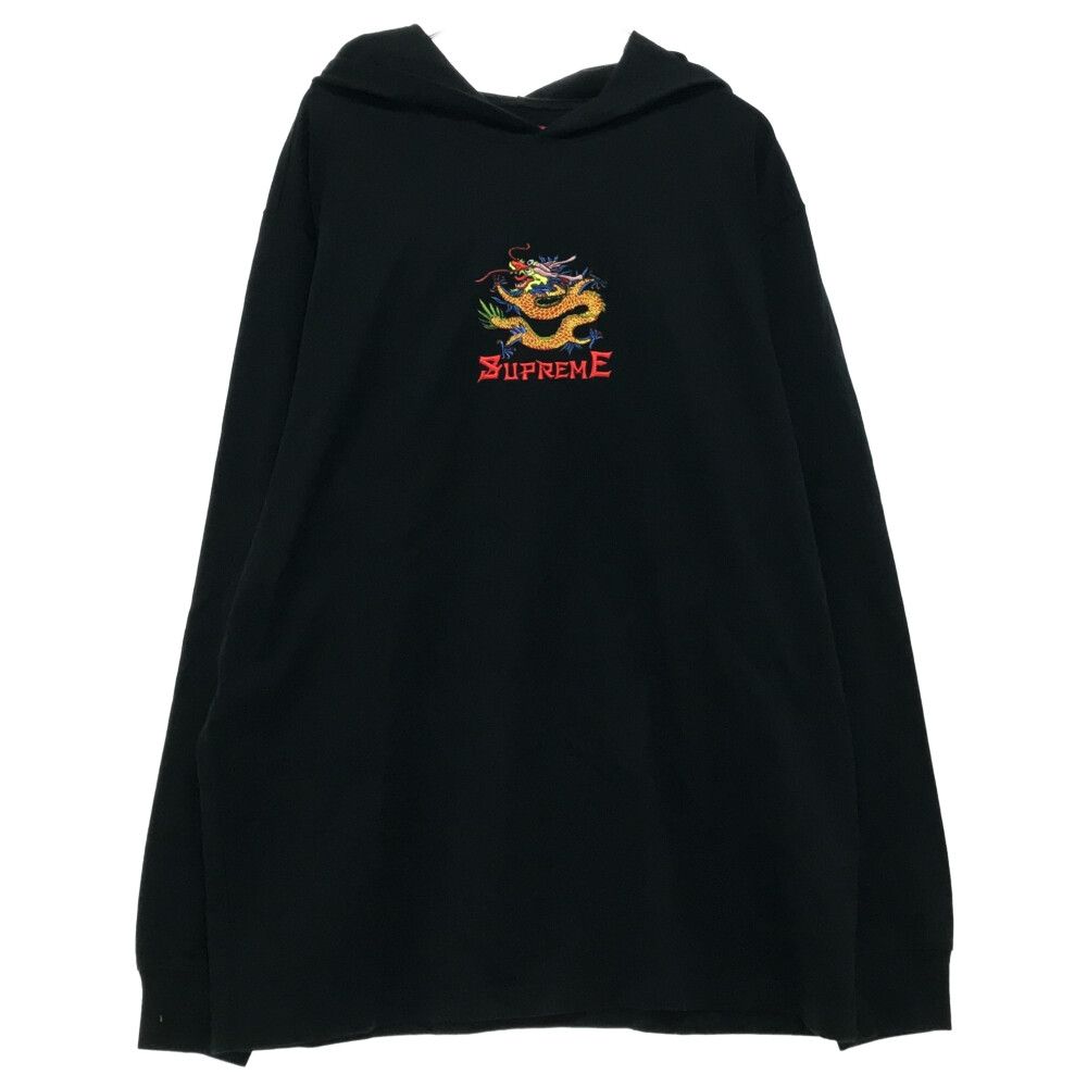 シュプリーム ロゴ刺繍プルオーバーパーカー L （Supreme Sロゴ 刺繍  