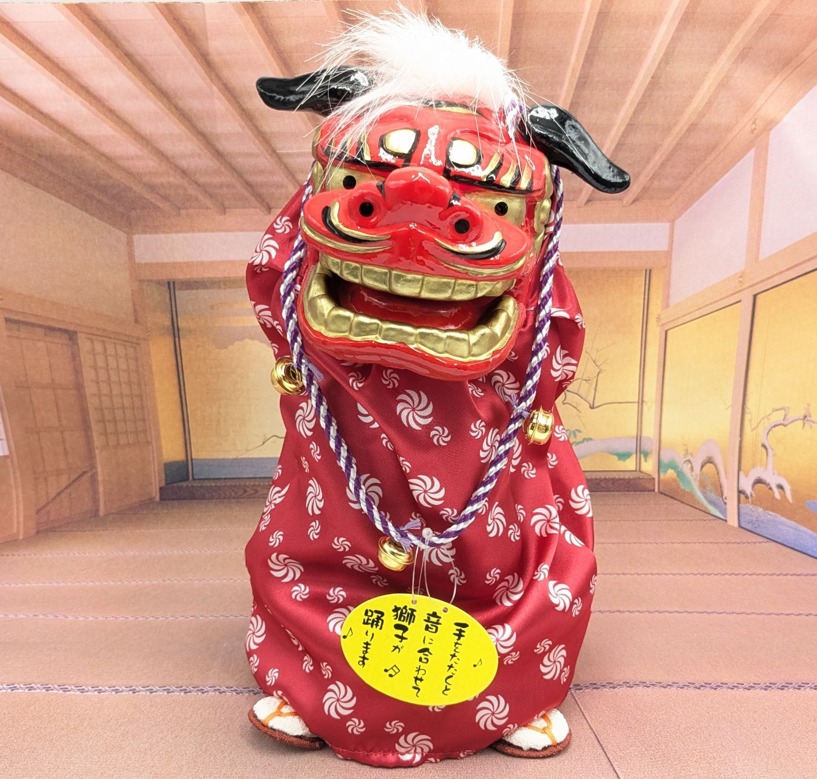 1800年代 古伊万里 色絵鶴文様菊花形大鉢 染付 松竹梅 直径24.2