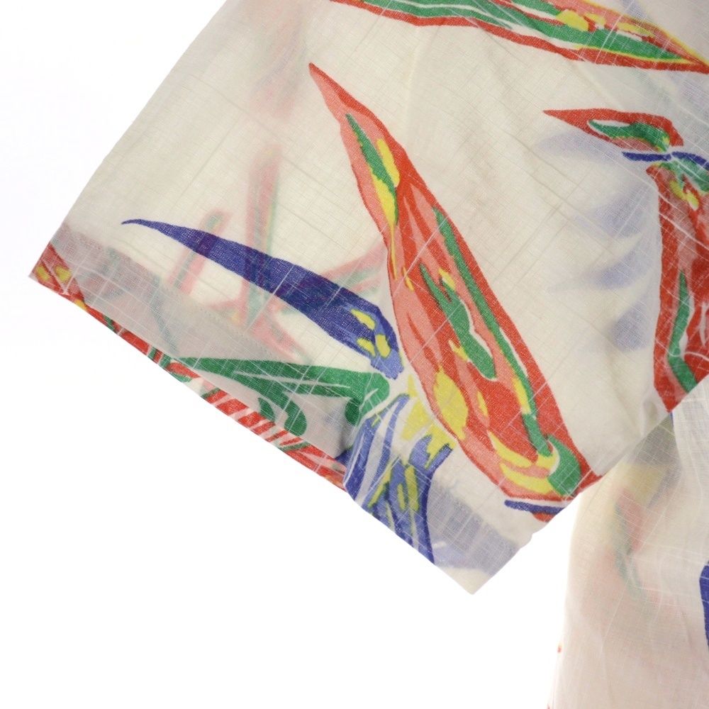 SS38687 コットンリネンスラブヤーン半袖オープン