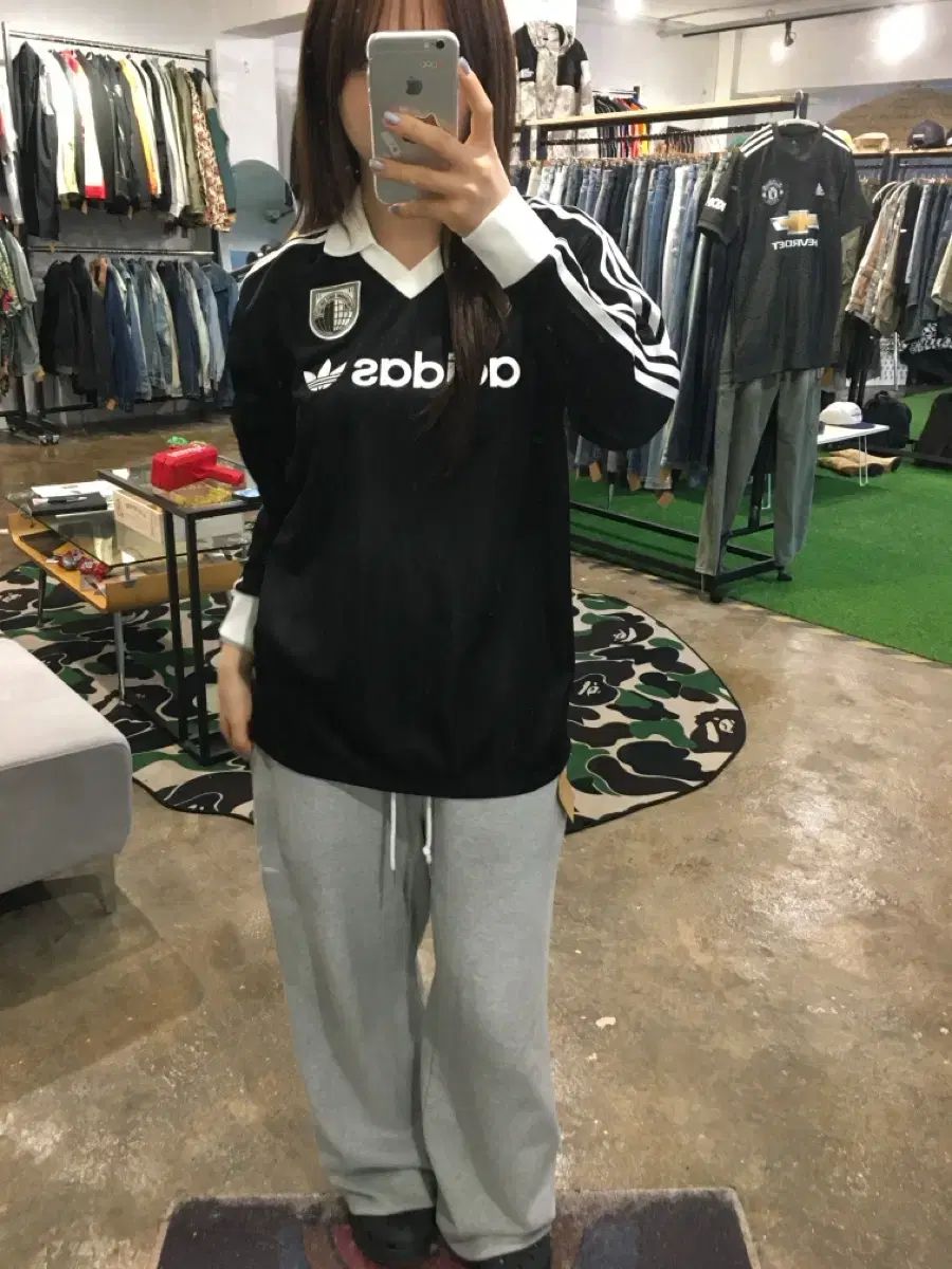 adidas フットボール長袖シャツ　ブラック フットボール 長袖Tシャツ / アディダスオリジナルス adidas
