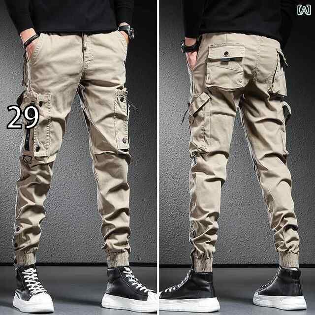 [29 ]メンズ ファッション オシャレ 男性用 シンプル 大人 かっこいい カジュアル ストリート ヒップホップ HipHop カーキ 春 パンツ 春 パンツ