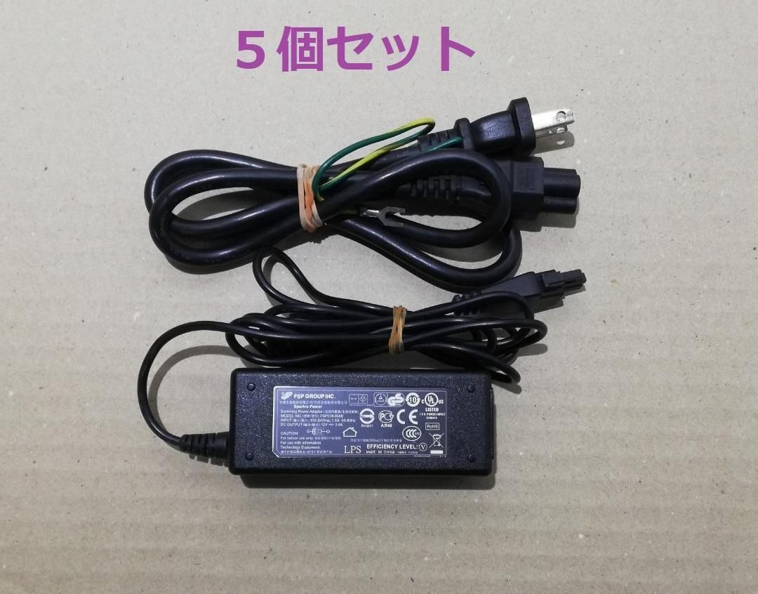 FSP GROUP INC 12V~3AFSP036FortiGate-40F 60C 60D 60E 60F ルーター用ACアダプター5個セット