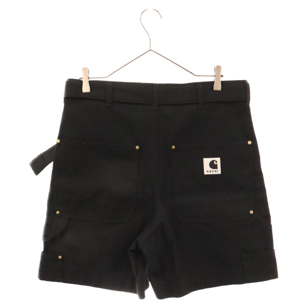 Sacai (サカイ) ×Carhartt WIP Duck Shorts カーハート ダブルニーダックショーツ ハーフパンツ ブラック  24-03392M - メルカリ