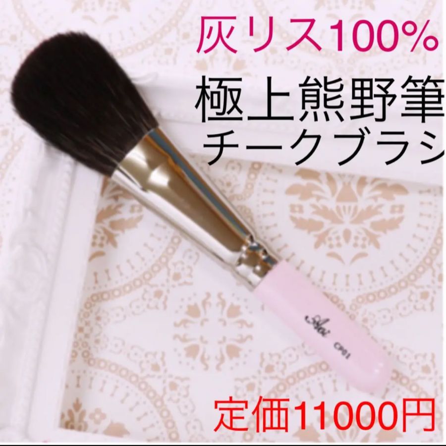 est エスト フェイスブラシ クリアケース付き チークブラシ 天然灰リス