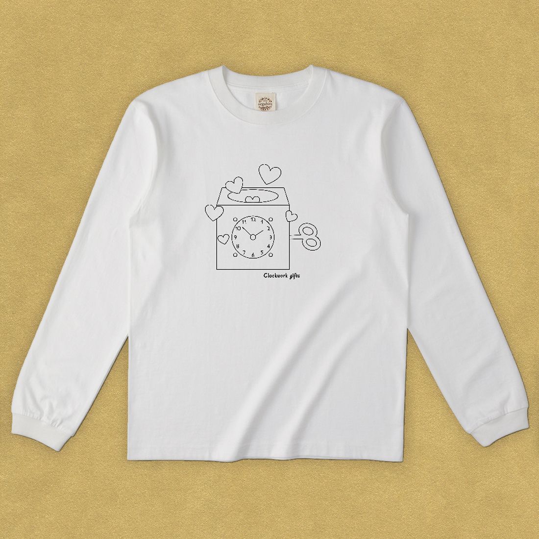 グラフィックロングTシャツ　Clockwork gifts Black -Long-