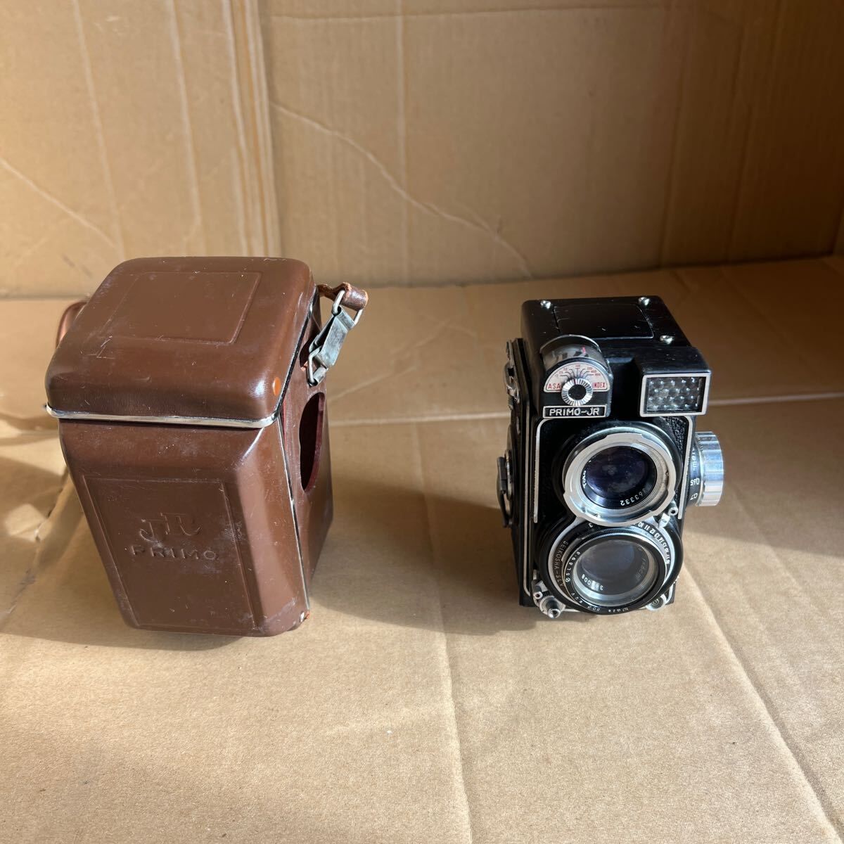 58 ゆうパック着払い発送 現状品 PRIMO-JR Topcor 6cm 1 2.8 プリモ ジュニア 二眼レフ ケース付