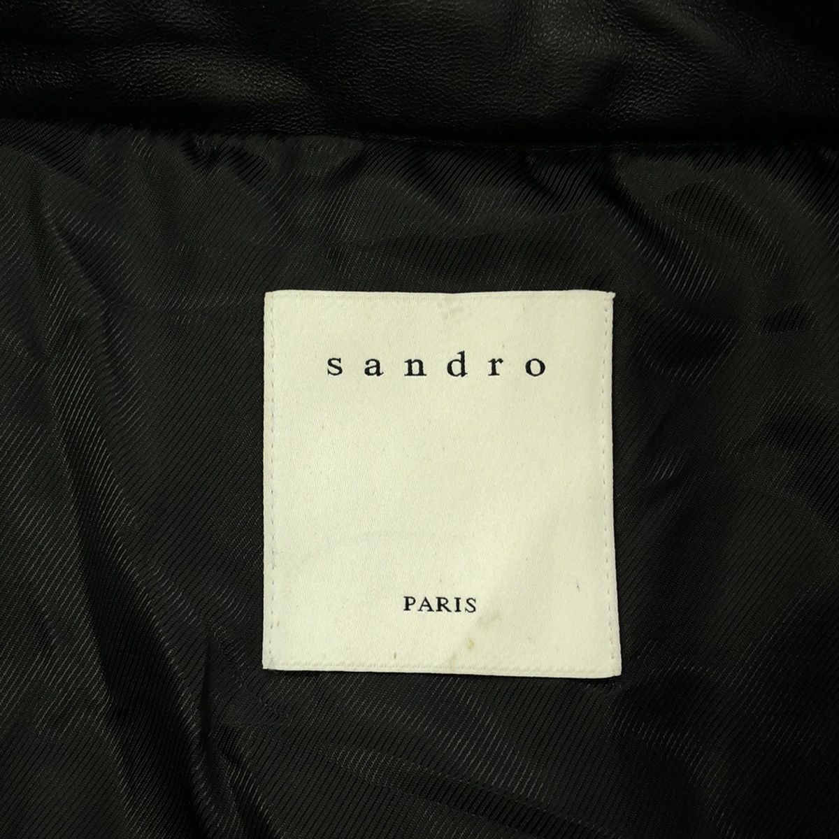 sandro サンドロ ラムレザーダウンジャケット SFPOU00184 ブラック 36 