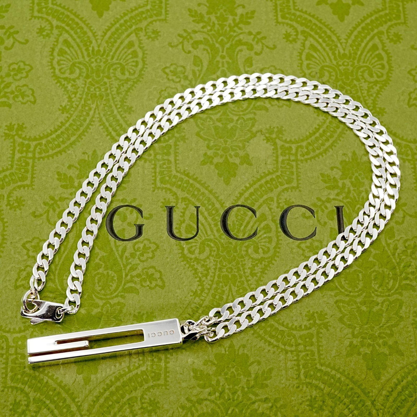  グッチ カットアウト G ラージ バー ネックレス 25-182 S ネックレス アクセサリー