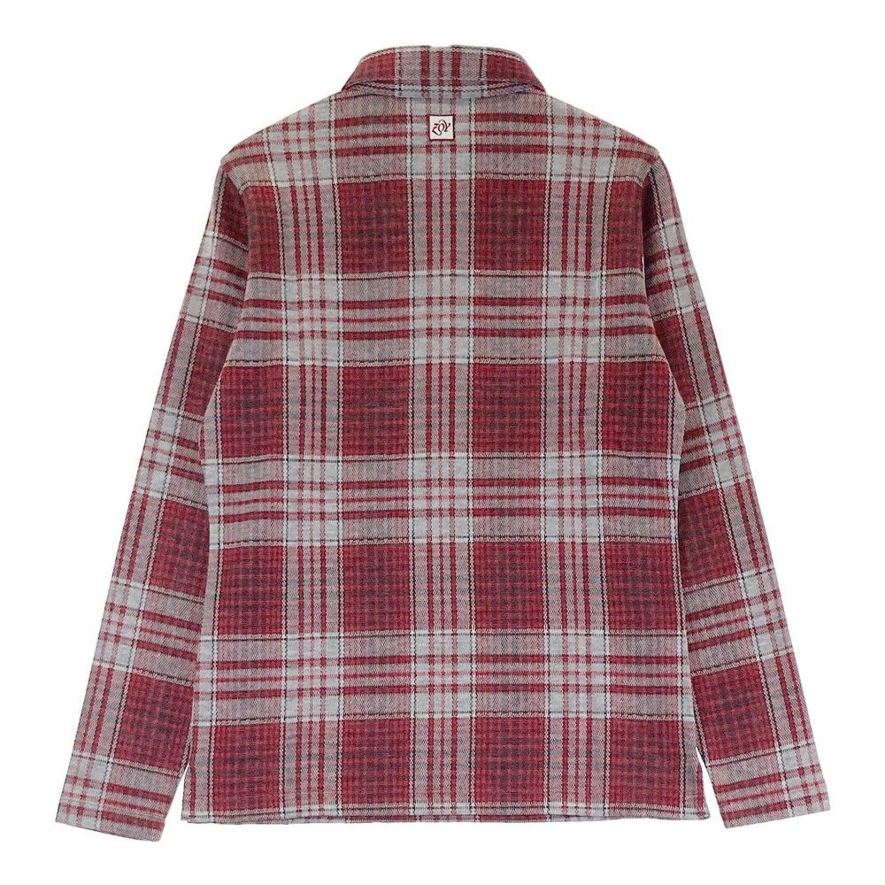サイズ：38 ZOY ゾーイ 071694031 長袖ポロシャツ チェック レッド系 [240101416512] ゴルフウェア レディース ストスト ZOY ゾーイ 071694031 長袖ポロシャツ チェック レッド系 サイズ