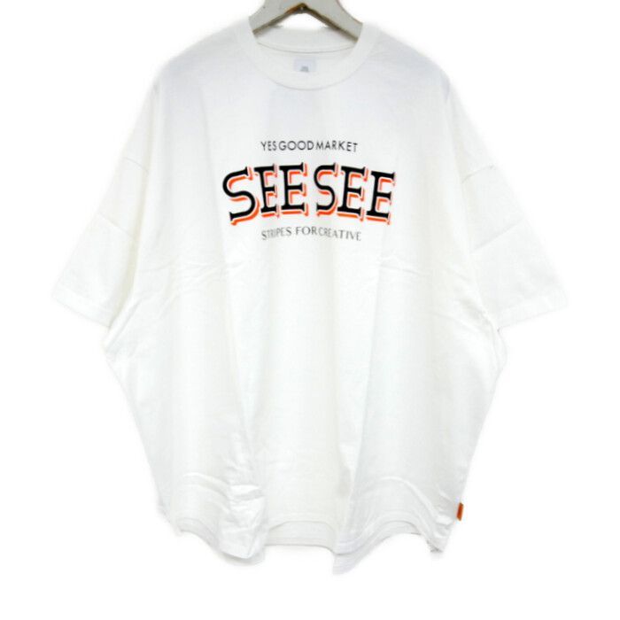 YES GOOD MARKET×SEE SEE×Stripes For Creative S.F.C SFC YGM SEESEE 国内正規 23SS SUPER  BIG ROUND TEE スーパービッグ ラウンドTシャツ ロゴ WHITE 白 L - メルカリ