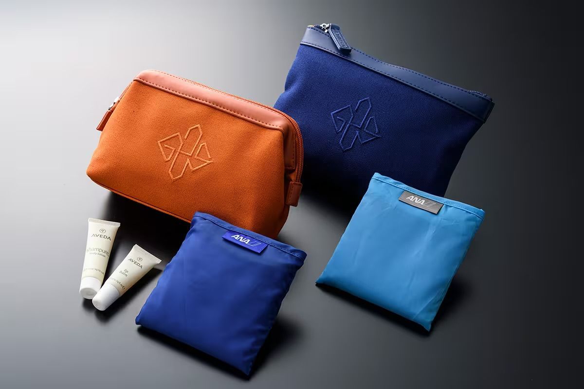 ANA ビジネスクラスアメニティ ETTINGER オレンジ×ブルー 2個セット