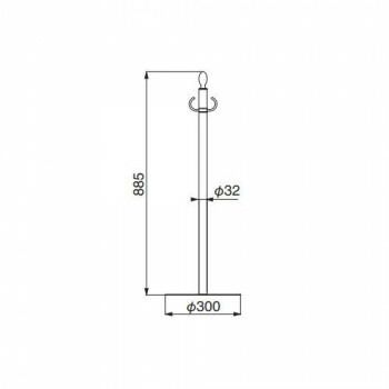 シロクマ フロアパーティションポール クローム 鏡面 FPP-0201