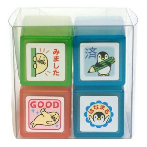(まとめ）#こどものかお スタンプ ミニ浸透印４Ｐセット 0540-006 【×10セット】