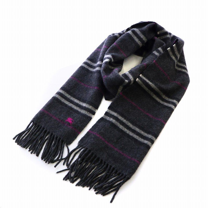 BURBERRY BLACK LABEL　ホースロゴ ボーダー マフラー バーバリーブラックレーベル BURBERRY BLACK LABEL マフラー