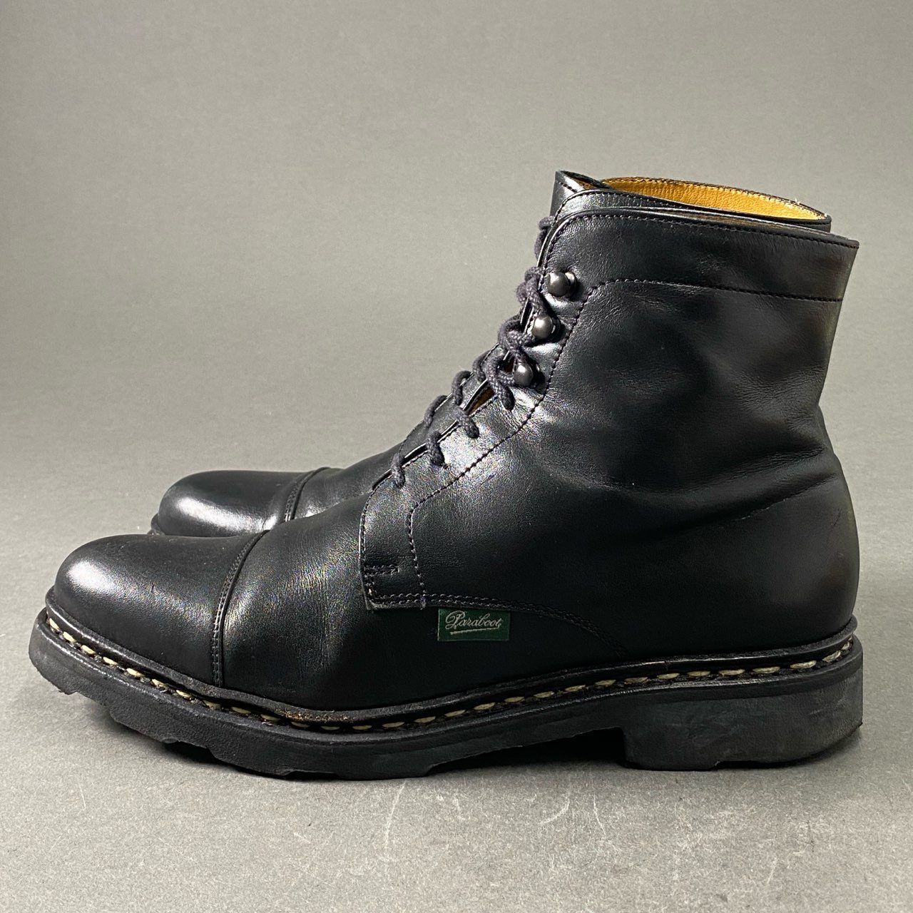 1f13 Paraboot パラブーツ NEUILLY ヌイイ キャップトゥ レースアップブーツ 3 ブラック leather レザー ショートブーツ