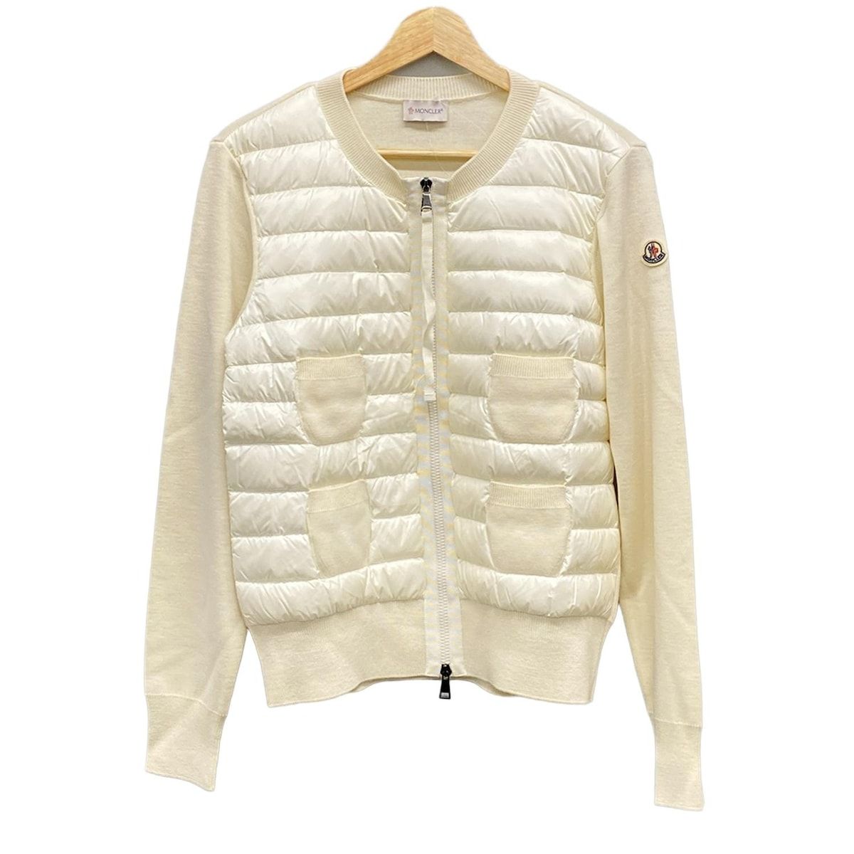 モンクレール Cardigan Tricot ニット ダウン アイボリー XS