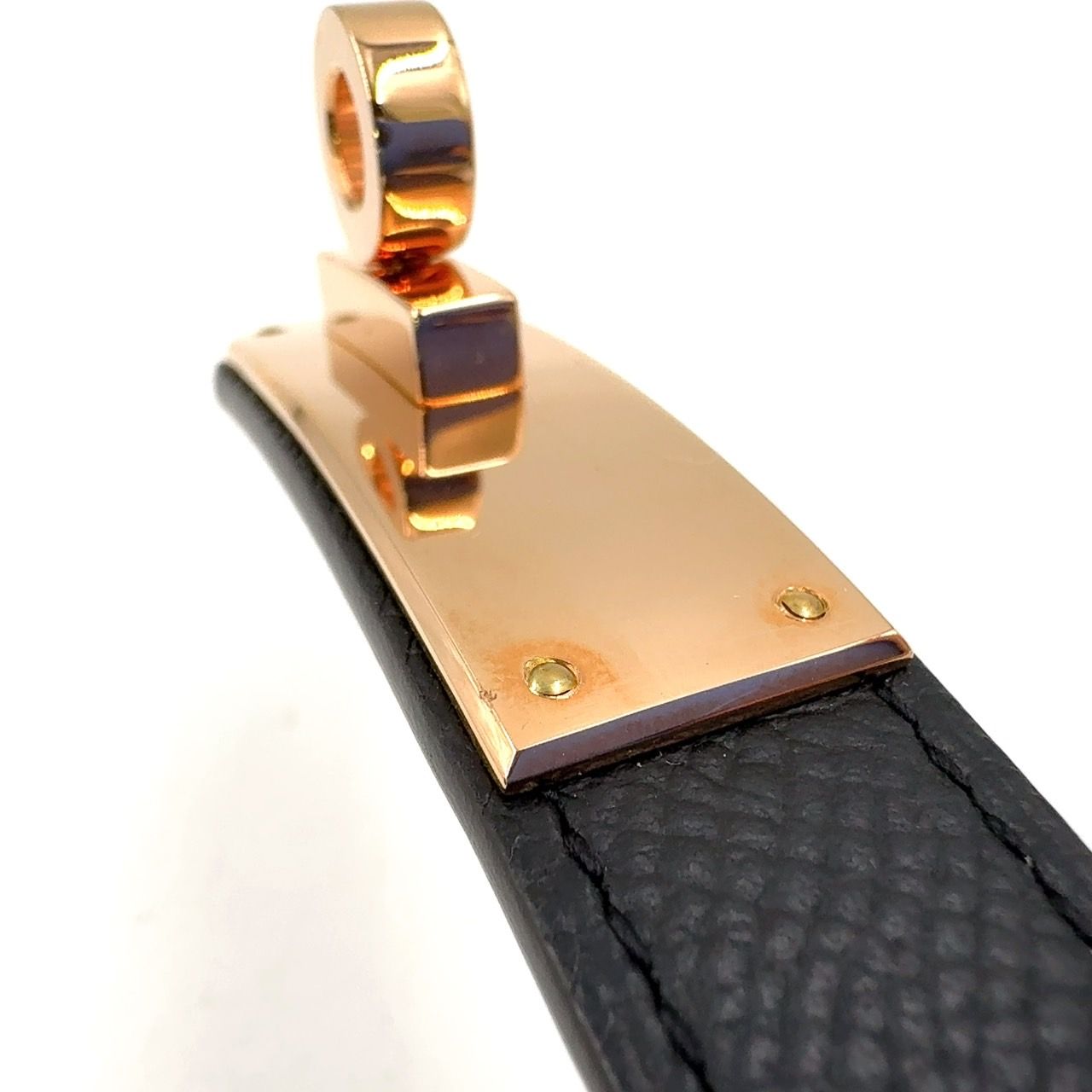 HERMES ケリーベルト ブラック　ローズゴールド金具　Ｗ刻印 エルメス ケリーベルト エプソン ブラック ローズゴールド金具 W