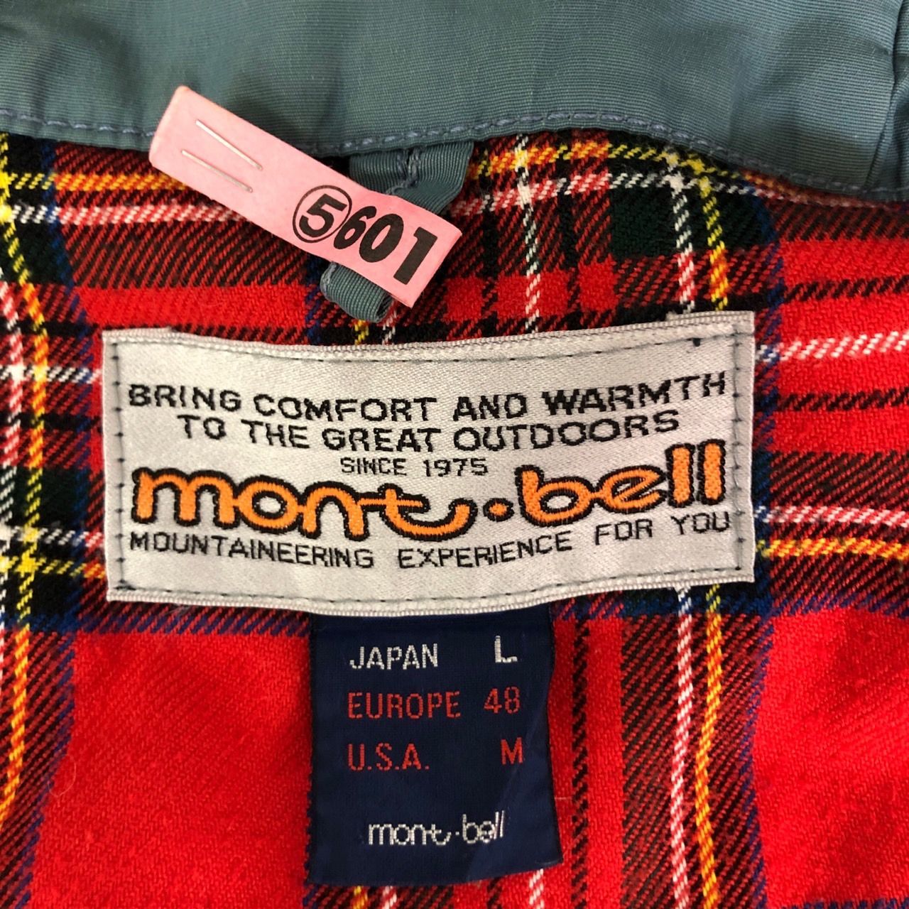 モンベル　80s　中綿ジャケット　シンサレート　アウター　タータンチェック Mont-bell. モンベル ナイロン ジャケット 中綿 チェック柄 ビンテージ