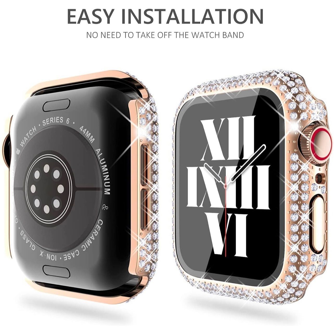AppleWatch 44mm キラキラローズゴールドケース - メルカリ