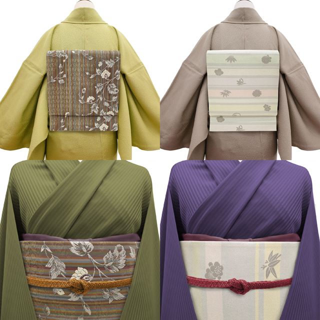 【最終値下げ!!】110y1★リバーシブル 袋帯 孔雀に薔薇 市松にねじり梅★ NISHIORI 袋帯 豪華 古典柄 金 クリーム 生成り色 ねじり梅