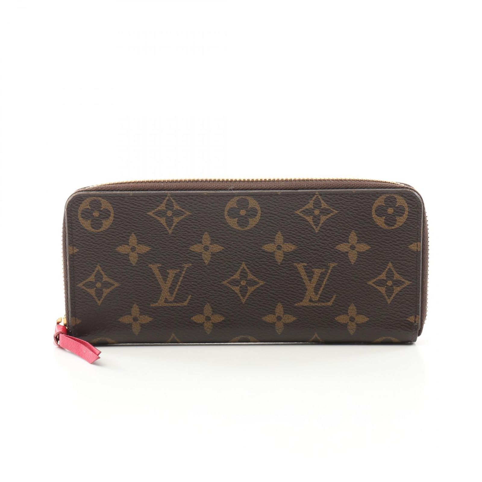 LOUIS VUITTON ルイ ヴィトン ポルトフォイユ クレマンス モノグラム フューシャ ラウンド長財布