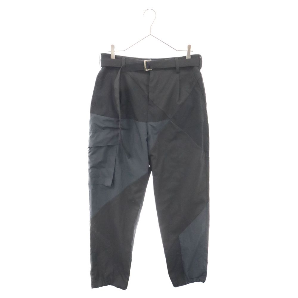 Sacai (サカイ) 21SS Hank Willis Thomas切替ロングパンツ ブラック 21