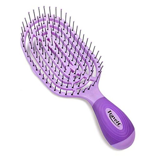 NuWay4Hair ニューウェイフォーヘア ヘアブラシ TravelC トラベルC パープル スカルプブラシ ボリュームアップ キューティクルケア 頭皮マッサージ 旅行 持ち運び 携帯