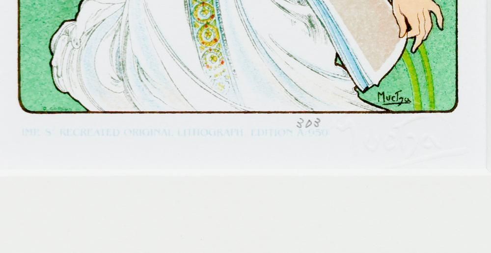 【値下げOK】アルフォンス ミュシャ 1月 Janvier 財団証明書付 希少 真作】【WISH】ミュシャ Alphonse Mucha「アールヌーヴォーの華