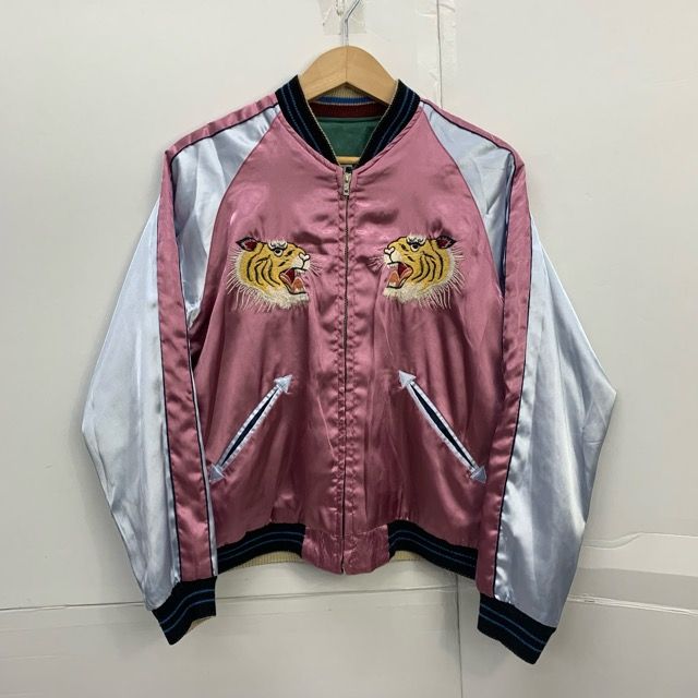 美品/XL 東洋 スカジャン タイガーヘッド リバーシブル TT10841 TAYLOR TOYO TT10841 リバーシブル スカジャン S ピンク
