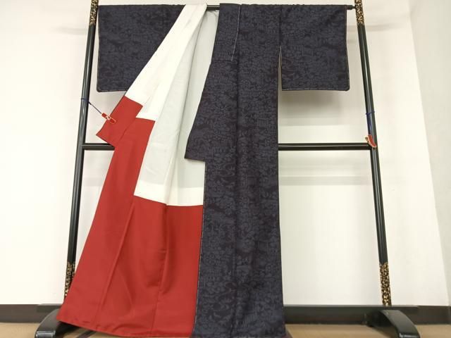 平和屋着物○結城紬 80亀甲 飛び亀甲柄 正絹 逸品 DAAT1292tw