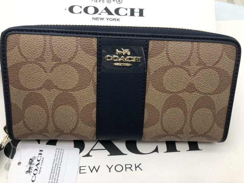 コーチ COACH 長財布 財布 シグネチャー アコーディオンラウンドジップウォレット 新品 F54630 f023