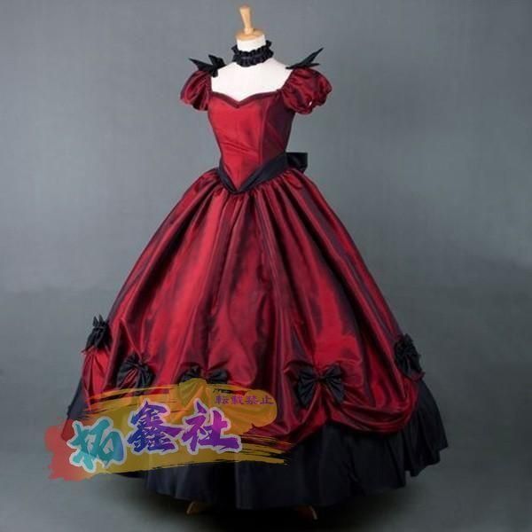 受注生産S|M|L|XL|2XL|3XL ゴスロリ ロリータ ワンピース パンク ゴシック 宮廷ドレス パーティードレス ヨーロッパ風 ワインレッド ロング
