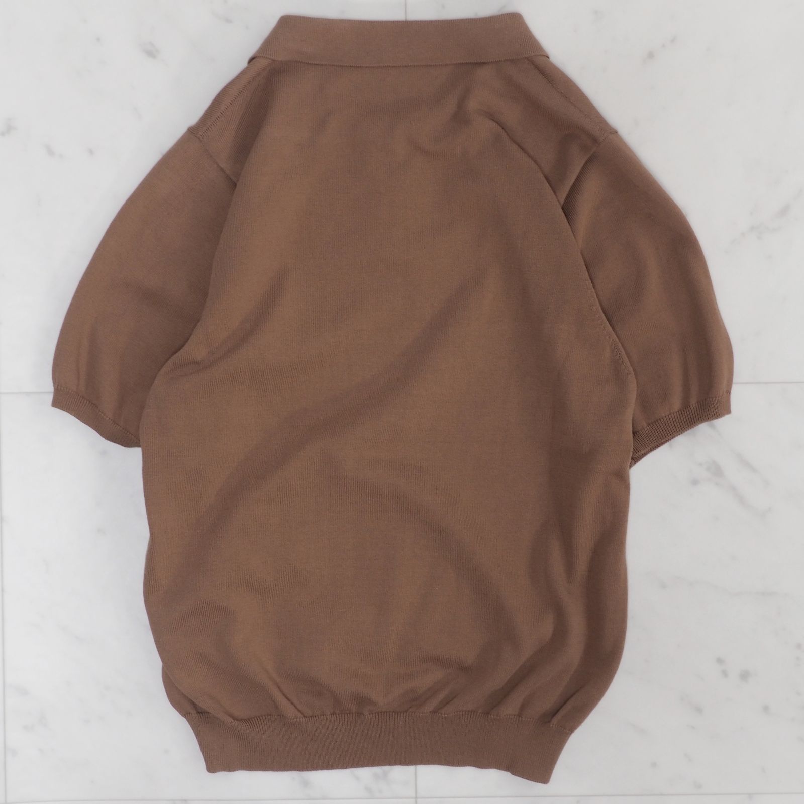 イエナ　CASHWOOL ニットポロシャツ　キャメル IENA CASHWOOL ニットポロシャツ キャメル