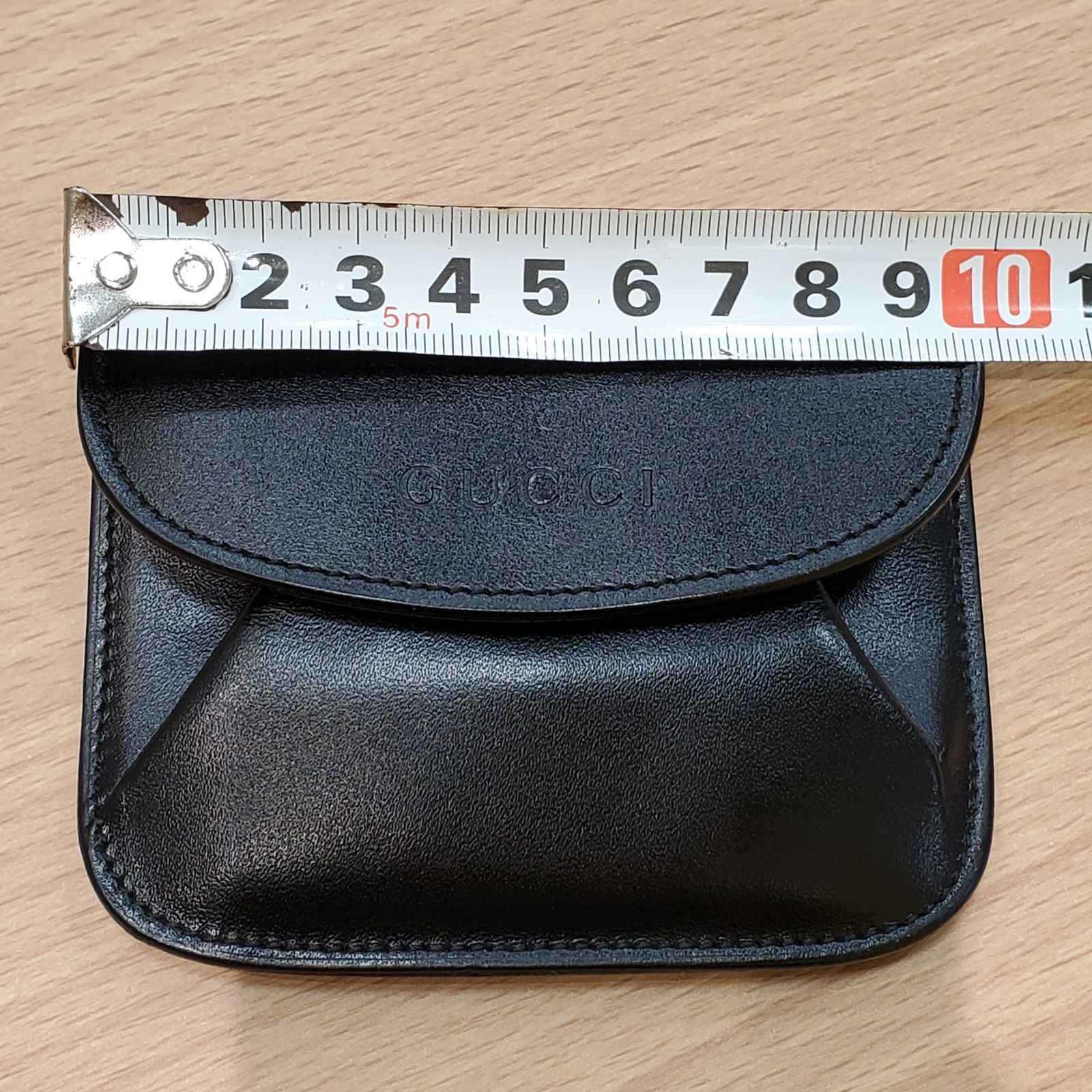 EL6】GUCCI グッチ 030 1448 1364 0 黒 レザー コイン ケース