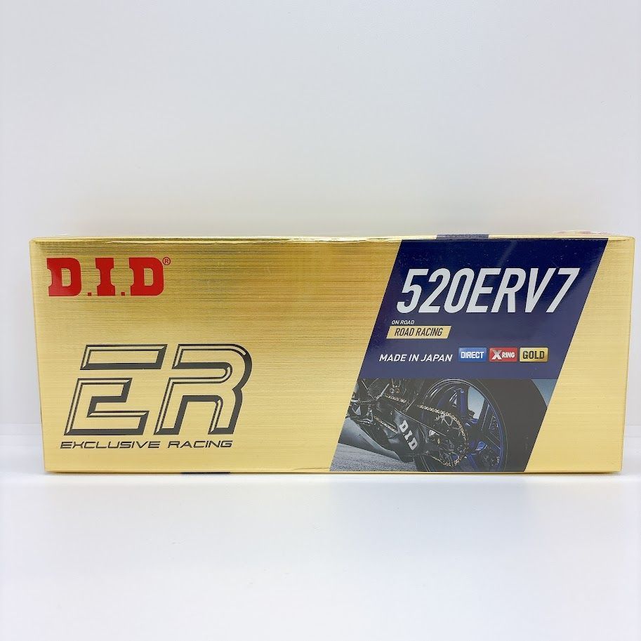D.I.D 大同工業 バイクチェーン カシメジョイント付属 520ERV7-120ZB G-G ゴールド 二輪 オートバイ用