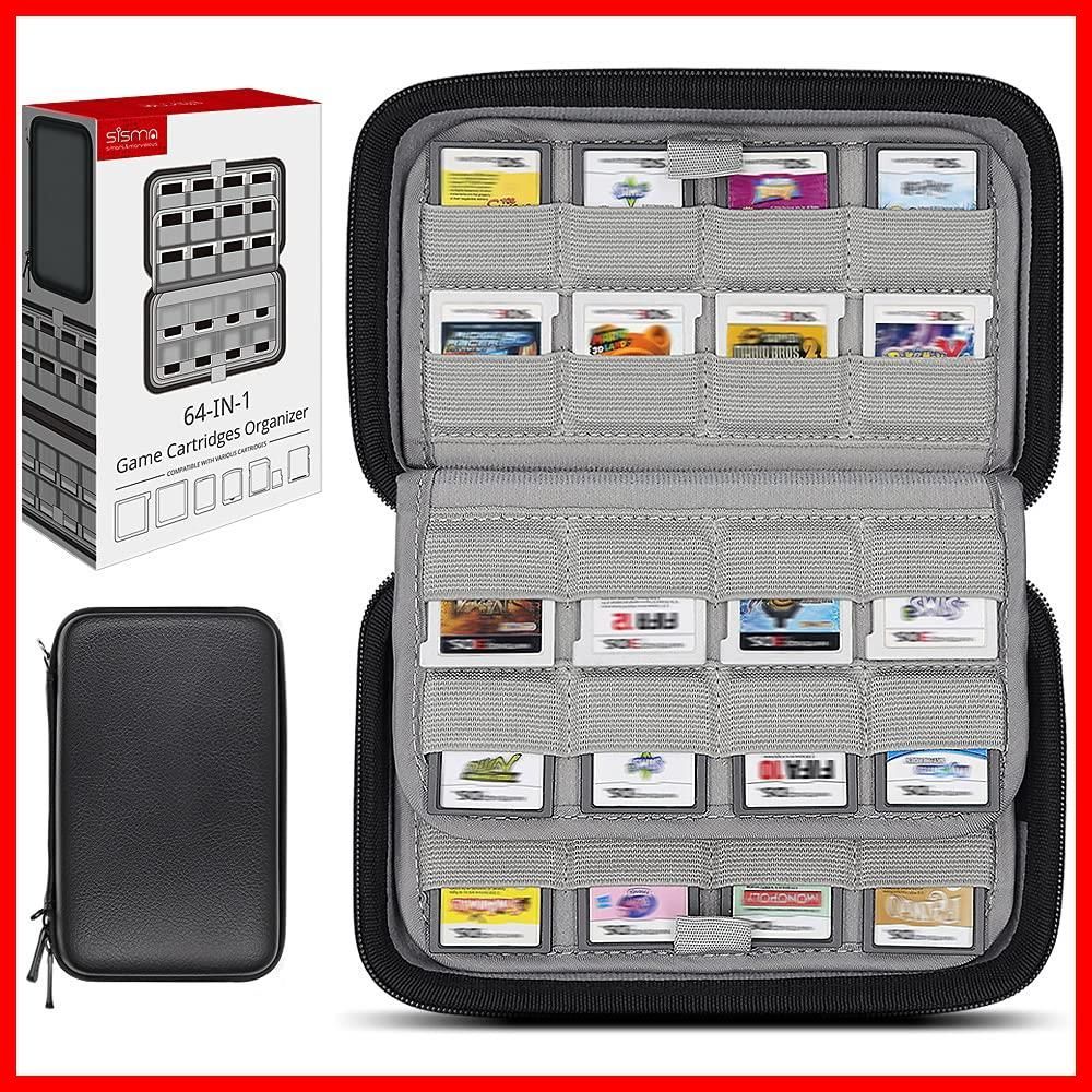 【在庫処分】ポーチ『黒色』 収納 カード整理ケース SWITCH用ソフトケース DS 2DS 3DS 64枚収納 カードケース Sisma