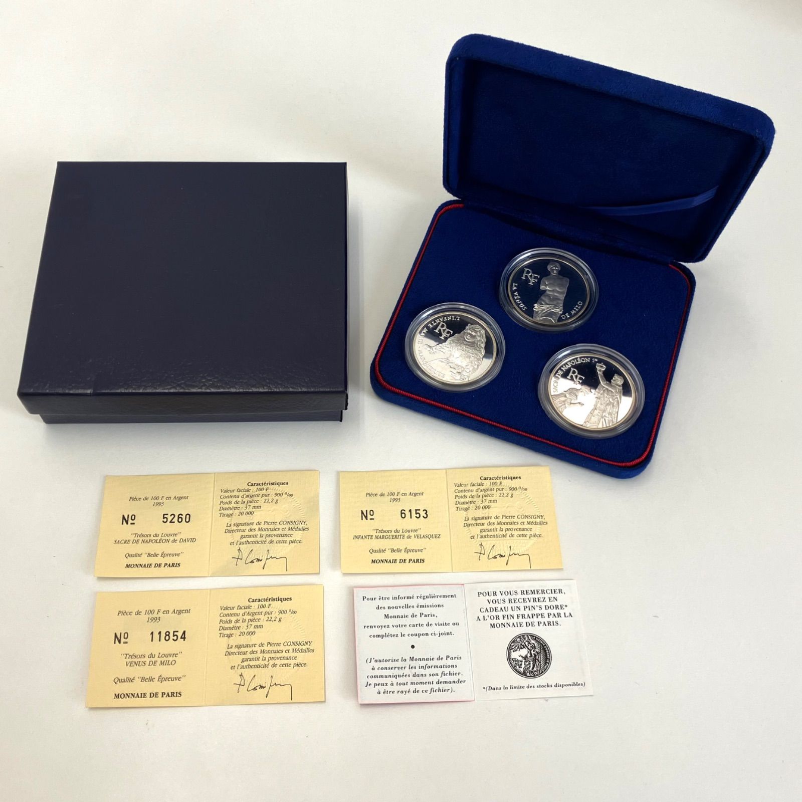ブランド通販 PARIS DE MONNAIE SV900 10046】 モネ・ド・パリ 3枚 銀貨 コレクション