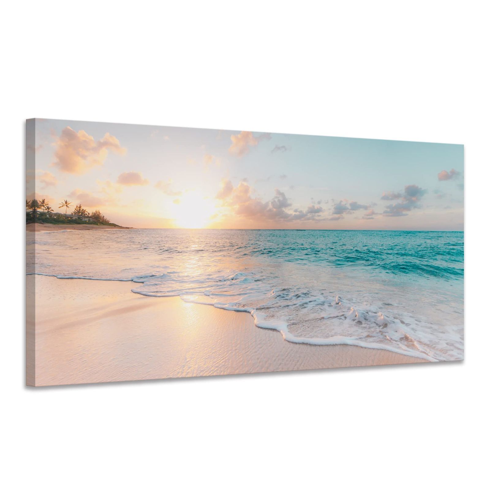 ハワイ 海 ポスター 風景画 絵画 壁掛け 室内装飾 アートパネル 木枠付きの完成品 40x80cm 海の絵 x1Pcs