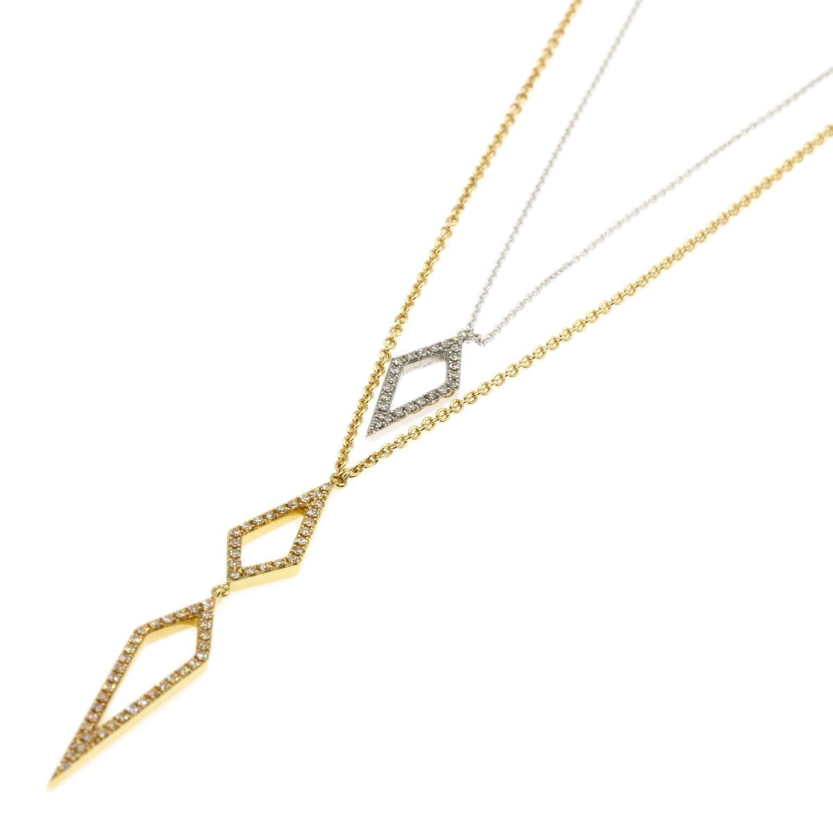 SELECT JEWELRY セレクトジュエリー ダイヤモンド ネックレス K18YG K18WG レディース