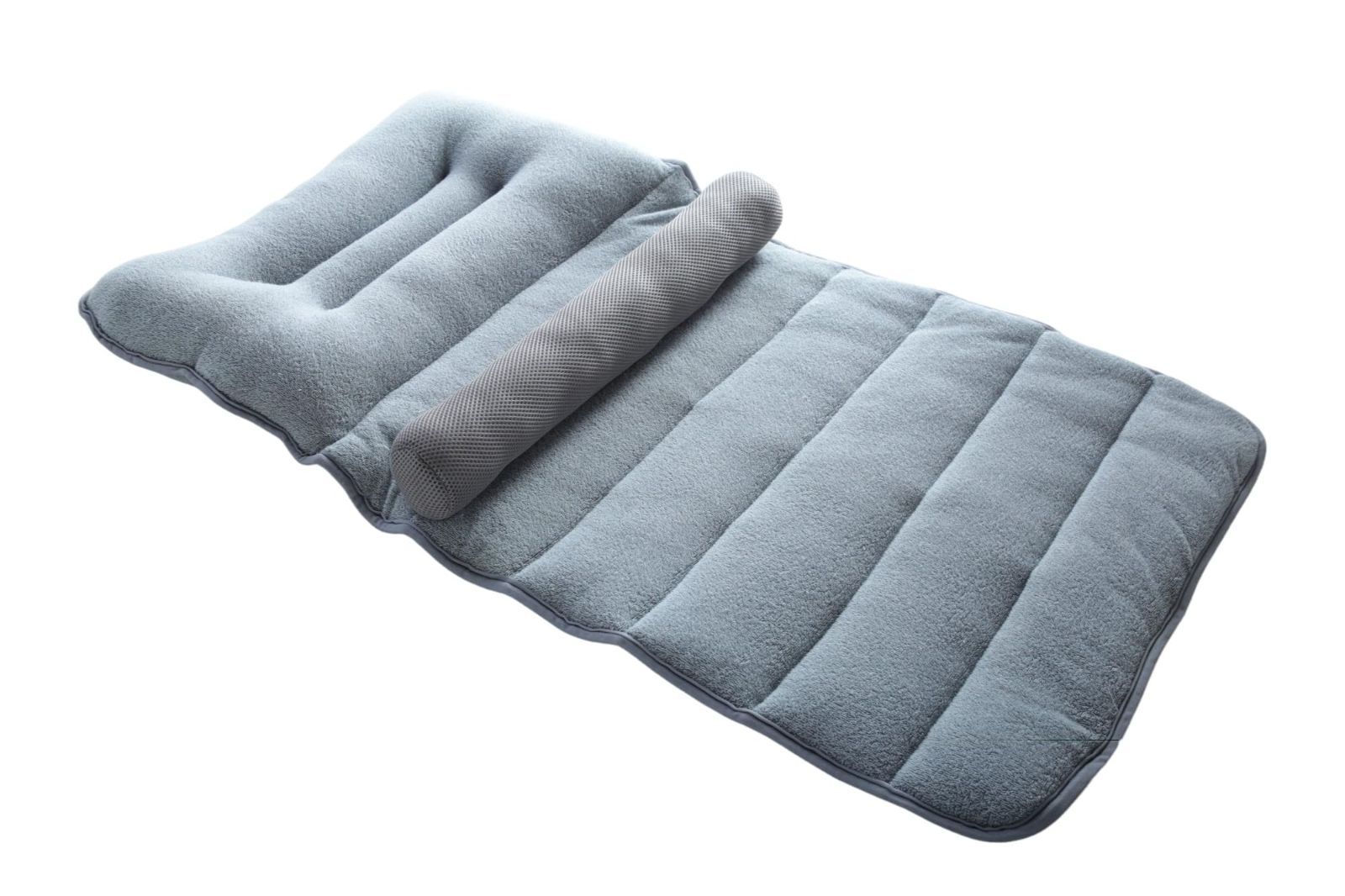 グレー ピロー 安眠枕 快眠枕 高さ調整 ロール式 綿1％パイル まくら ロール枕 首枕 枕 タオル枕