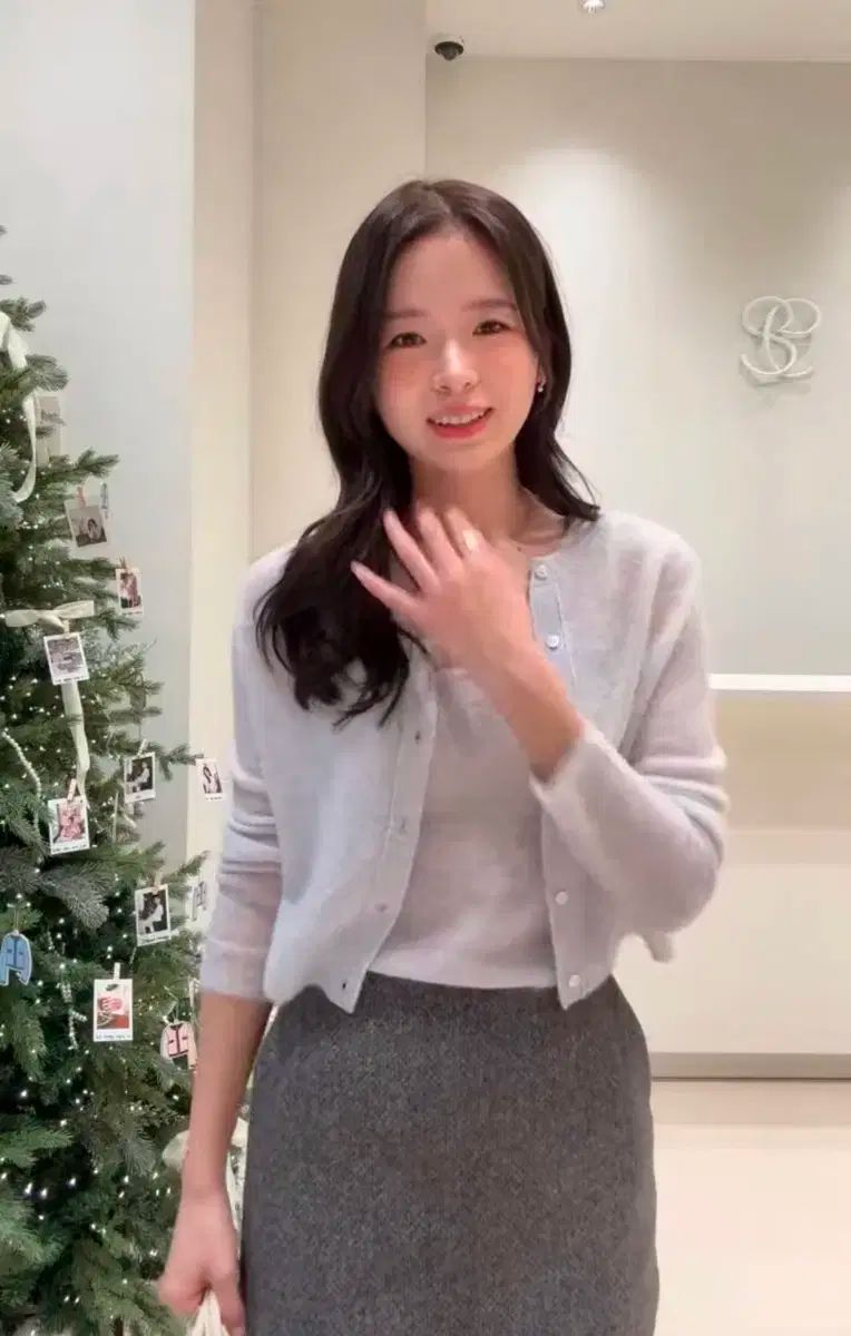 661】アナイ スーパーメリノ配色Vネック カーディガン アンサンブル