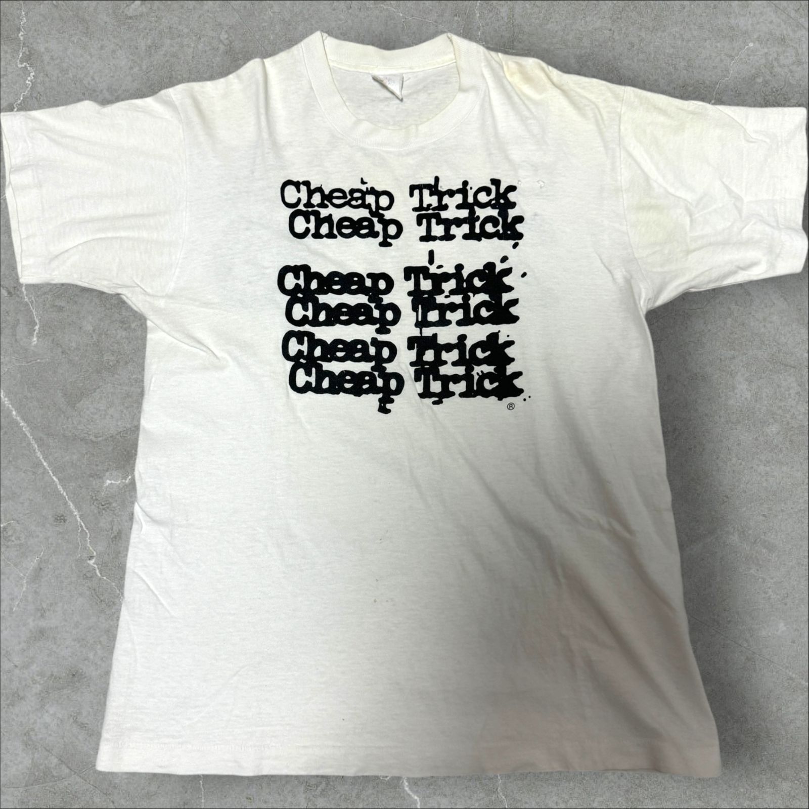 80s vintage band T-shirt Cheap Trick Japan Tour White Lサイズ Tシャツ バンド チープトリック フルーツオブザルーム