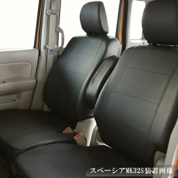 スズキ パレット パレットSW シートカバー フェイクレザー ブラック 全席分
