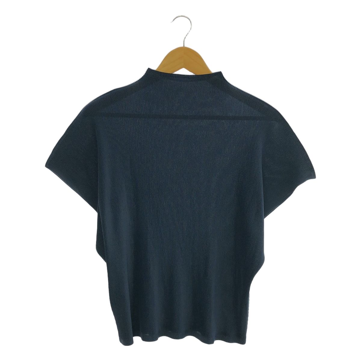 PLEATS PLEASE ISSEY MIYAKE | プリーツプリーズイッセイミヤケ | ハイネック ノースリーブ プリーツ カットソー | 3 | ネイビー | レディース